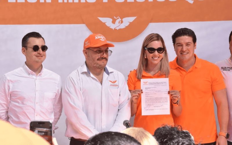 Mariana Rodríguez se registra como precandidata de MC a alcaldesa de