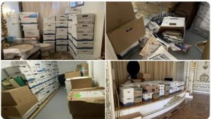 Fotos publicadas que muestran cajas con información clasificada en la casa de Trump.