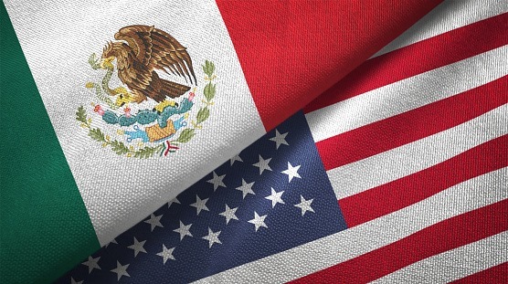 Banderas México y Estados Unidos