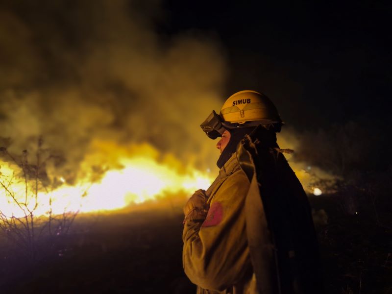 Incendio de pastizal en Guanajuato