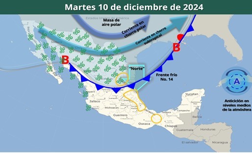 Mapa del estado del tiempo 10XII24