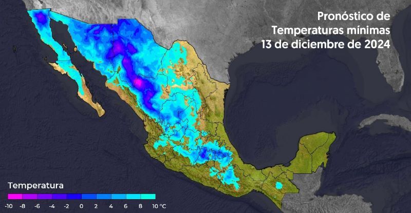 Mapa del estado del tiempo 13XII24