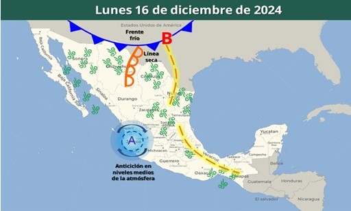 Mapa del estado del tiempo 16XII24