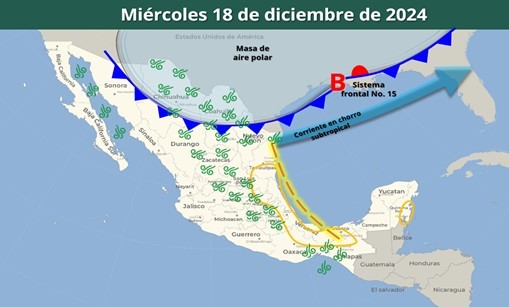 Mapa del estado del tiempo 18XII24