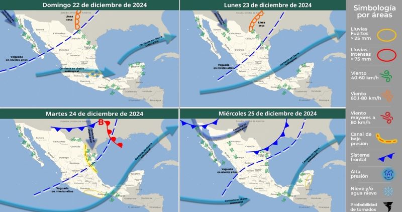 Mapa del estado del tiempo 22XII24