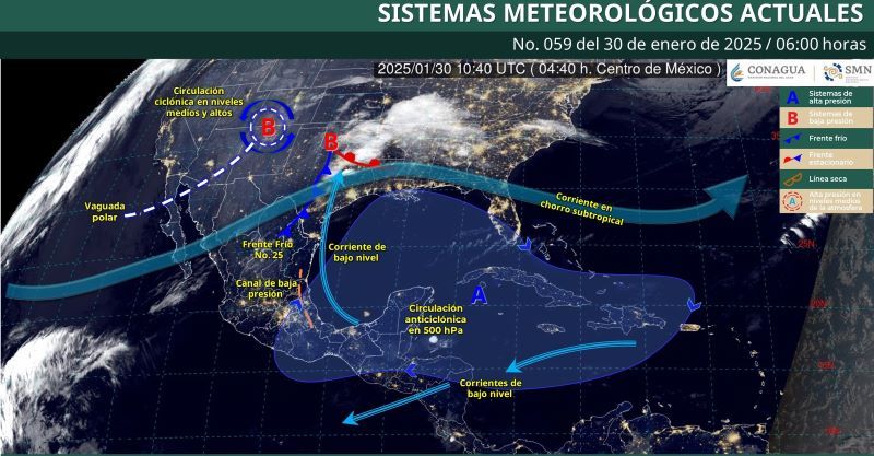 Mapa del estado del tiempo 30I25