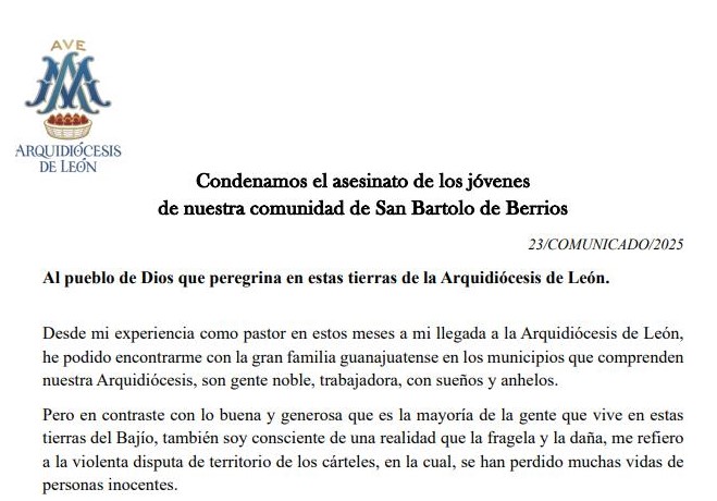 Comunicado obispo
