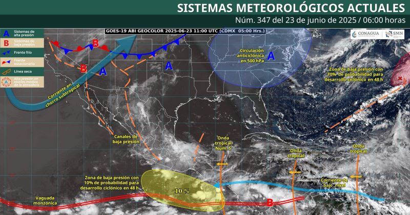 Mapa del estado del tiempo 23VI25