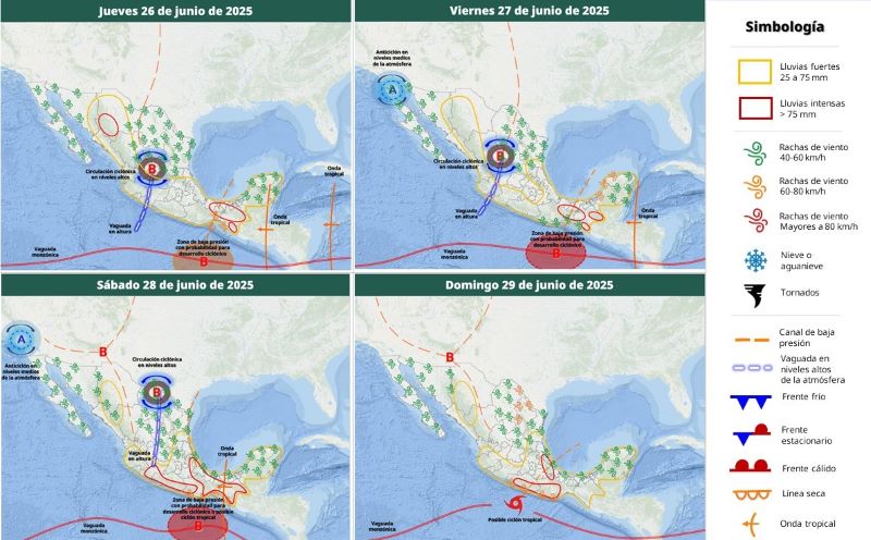 Mapa del estado del tiempo 26VI25