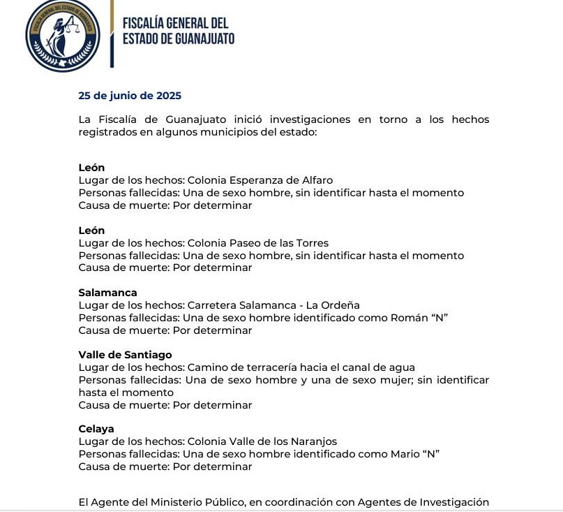 Parte informativo FGEG 25 de junio