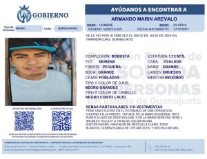 Desaparecido Armando Marín Arevalo Tarandacuao