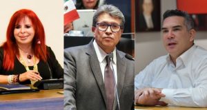 Layda Sansores, Ricardo Monreal y Alejandro Moreno