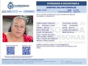 Desaparecida Josefina Galván González, de Salamanca