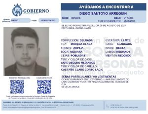 Desaparecido Diego Santoyo Arreguín de Yuriria