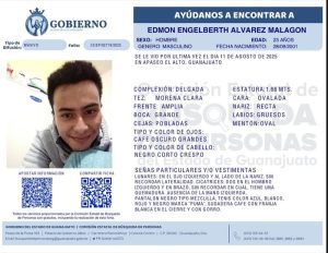 Desaparecido Edmon Engelberth Alvarez Malagón de Apaseo el Alto