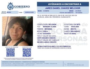 Desaparecido Jared Daniel Chávez Melchor de Jaral del Progreso