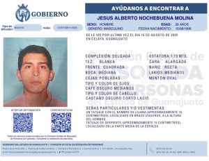 Desaparecido Jesús Alberto Nochebuena Molina, de Celaya