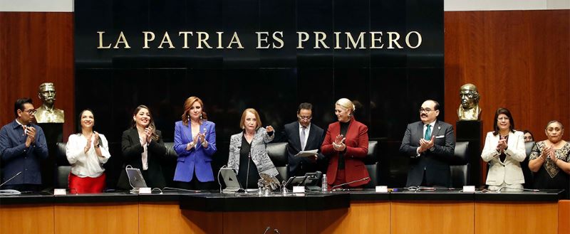 Laura Itzel Castillo Juárez rinde protesta como presidenta del Senado de la República.