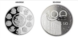 Monedas conmemorativas 100 años del Banco de México.jgp
