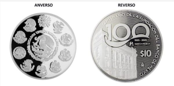 Monedas conmemorativas 100 años del Banco de México.jgp