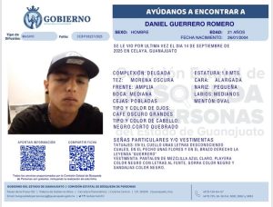Daniel Guerrero Romero desaparecido en Celaya