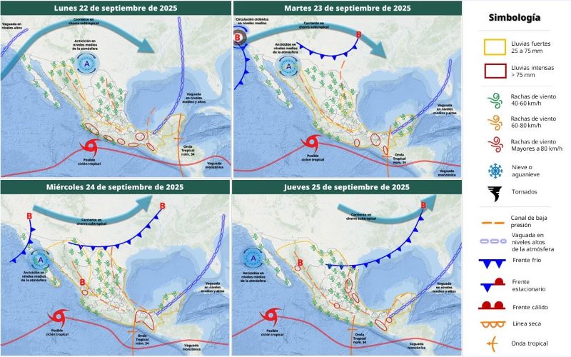 Mapa del estado del tiempo 22IV25