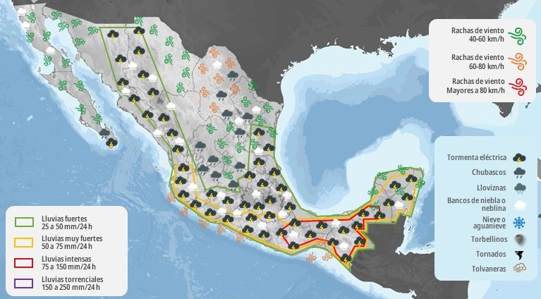 Mapa del tiempo 13IX25