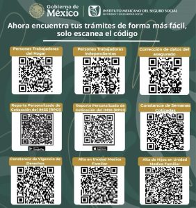 Códigos QR para obtener información del IMSS.