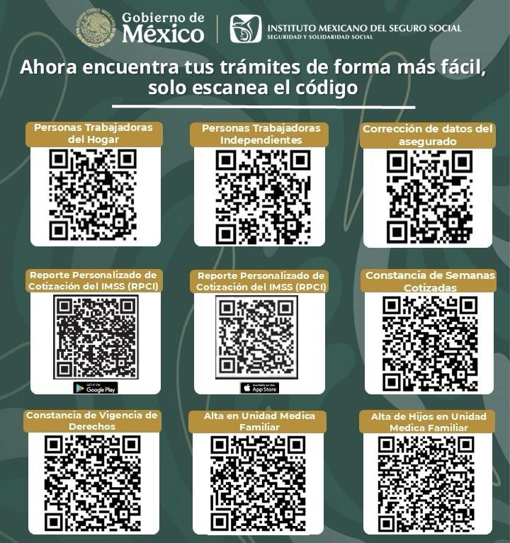 Códigos QR para obtener información del IMSS.