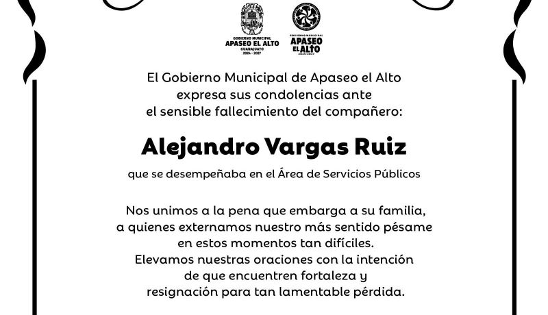 Condolencias Apaseo el Alto