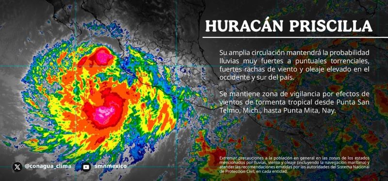 Huracán Priscila, imagen.