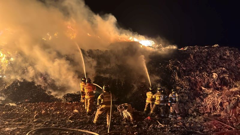 Incendio del basurero municipal de Guanajuato.
