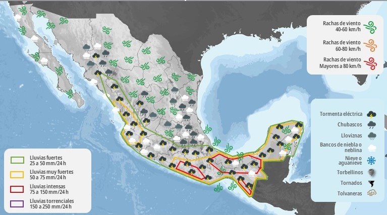 Mapa del estado del tiempo 2X25