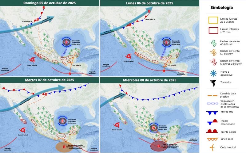 Mapa del estado del tiempo 5X25