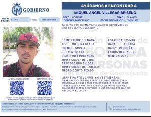 Miguel Ángel Villegas Briseño, desaparecido en Celaya