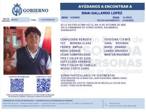 Sinaí Gallardo López, desaparecido en Salamanca.