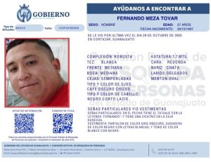 Fernando Meza Tovar, desaparecido en Cortazar.