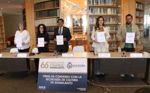 Firma de convenio Congreso y Secretaría de Cultura.