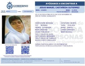 Jesús Manuel Castañeda Gutiérrez, desaparecido en Yuriria.