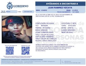 Juan Ramírez Vizcaya, desaparecido en San Luis de la Paz.