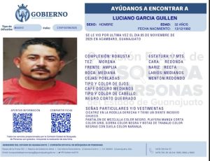 Luciano García Guillén desaparecido en Acámbaro