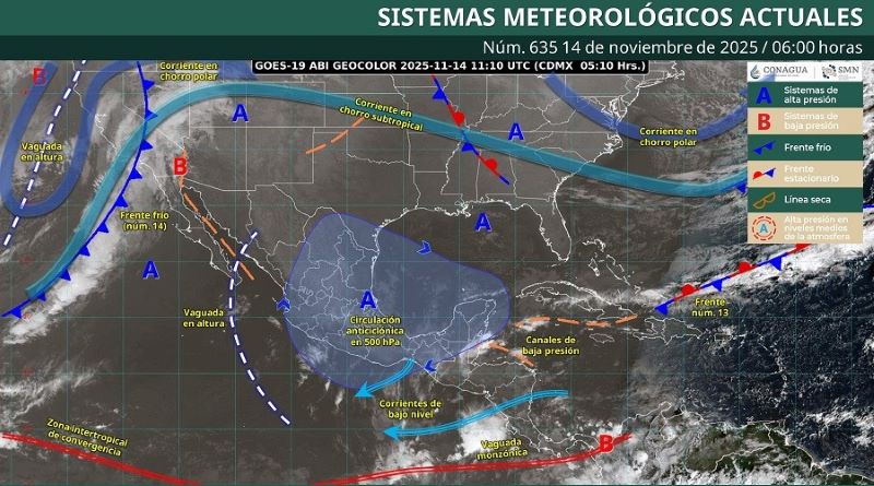 Mapa del estado del tiempo 14XI25