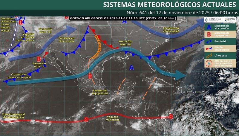 Mapa del estado del tiempo 17XI25