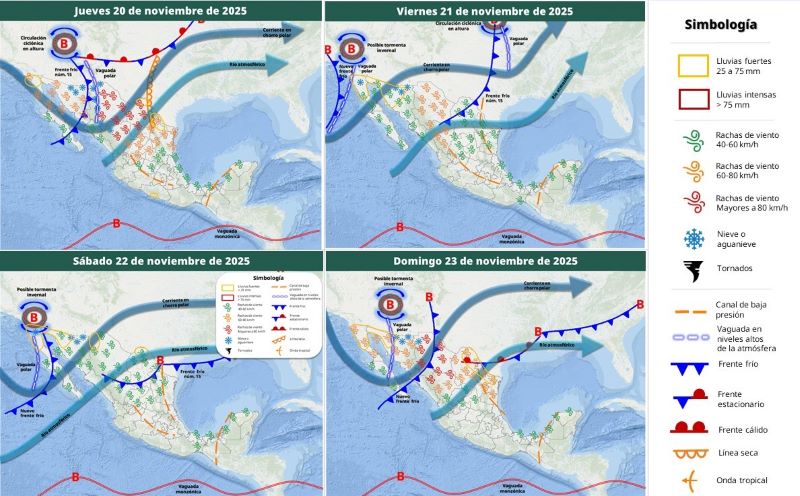 Mapa del estado del tiempo 20XI25