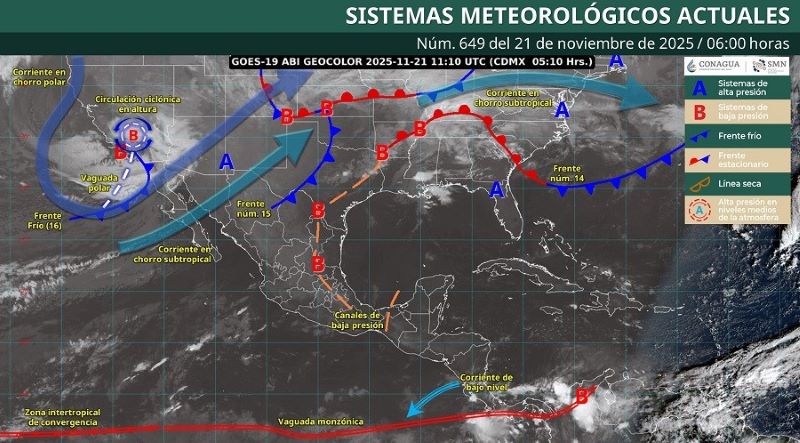 Mapa del estado del tiempo 21XI25