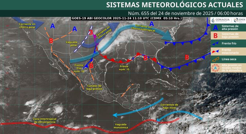 Mapa del estado del tiempo 24XI25