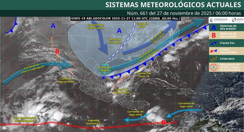 Mapa del estado del tiempo 27XI25