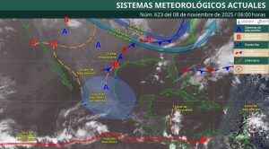 Mapa del tiempo frente frío