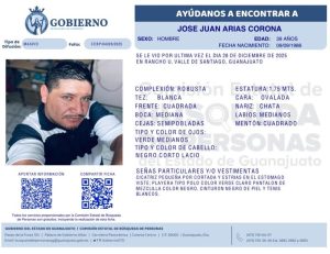 Desaparecido en Valle de Santiago. José Juan Arias