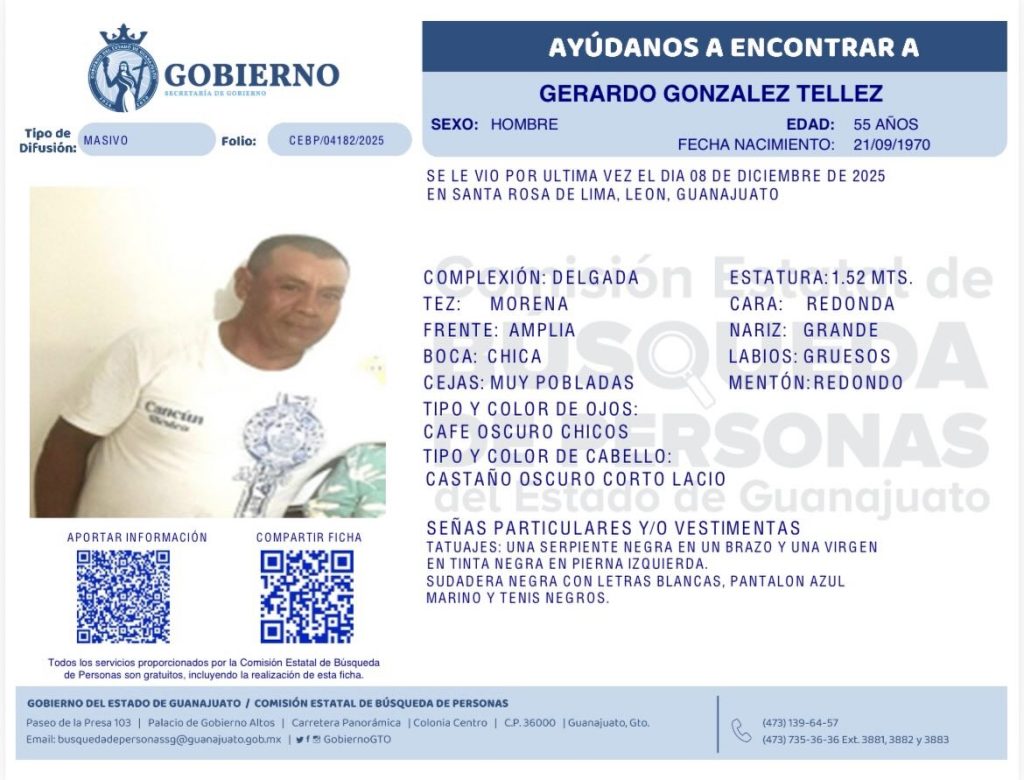 Gerardo González Téllez, desaparecido en León.